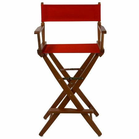 DOBA-BNT 206-34-032-11 30 in. Extra-Wide Premium Directors Chair, Oak Frame with Red Color Cover SA3283860